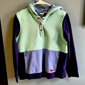 LL Bean Colorblock Hooded Pullover Sweatshirt